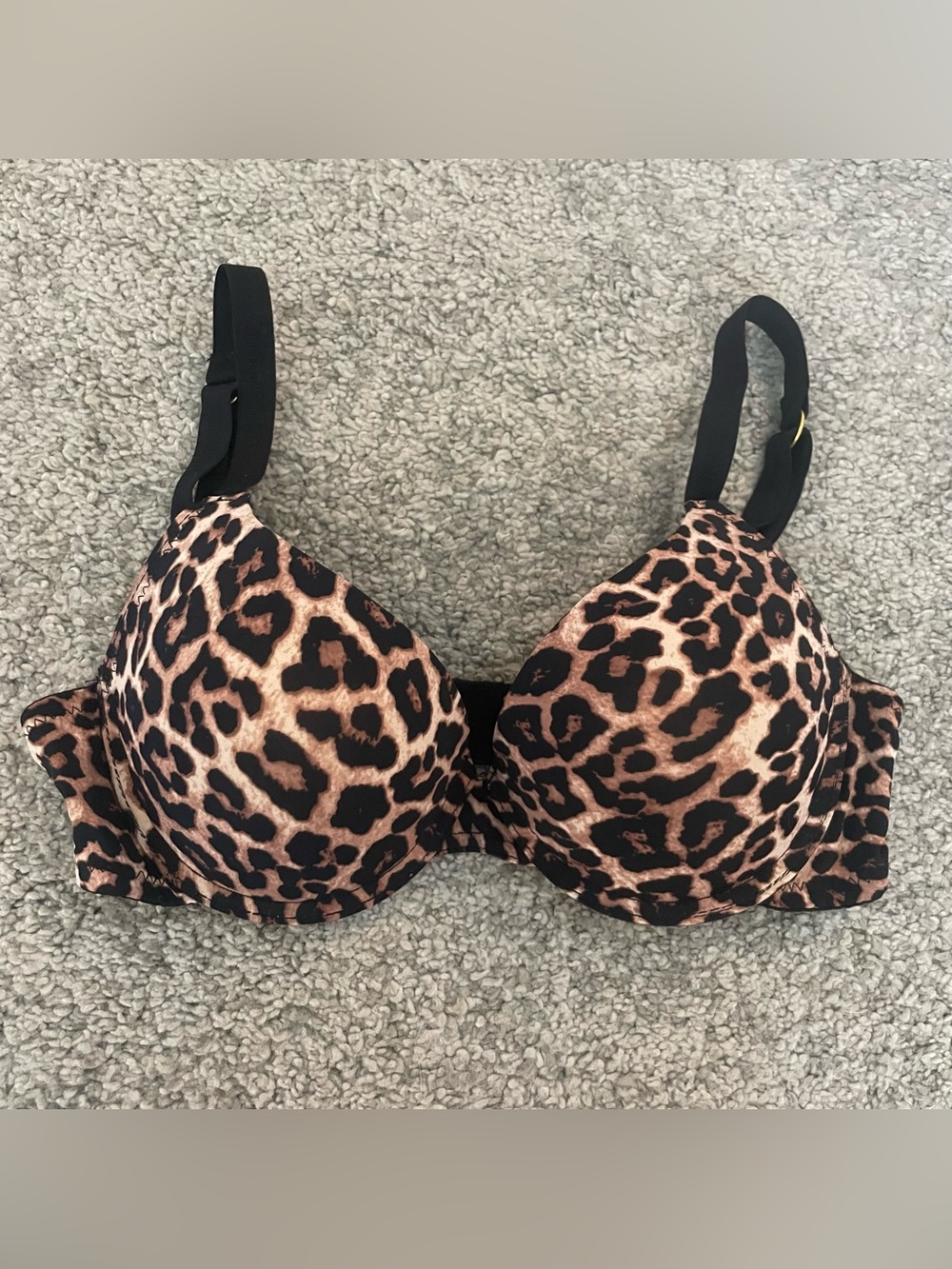 Juicy Couture Leopard Print Bra - Black & Brown 34B New